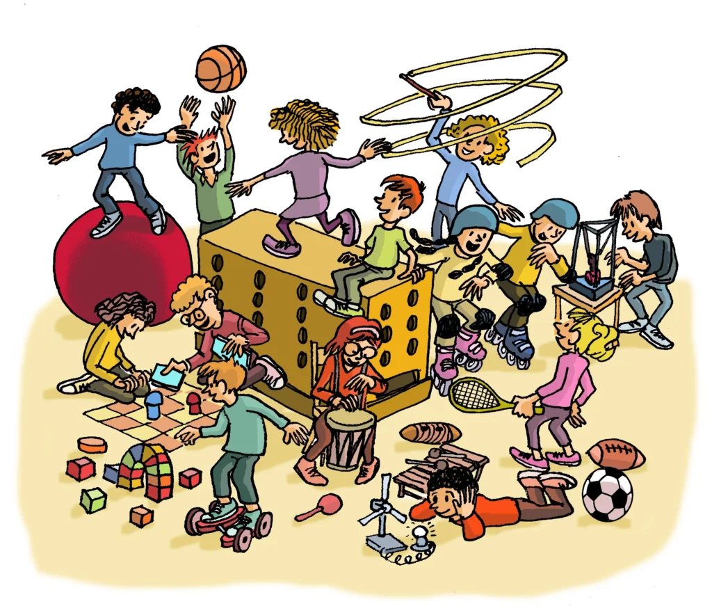 Illustration enfants qui jouent