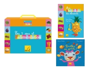 L'alimentation et les 5 sens - Valise de jeux et documents + 5 albums + 5 documentaires