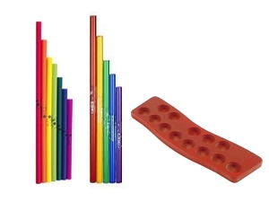 Tubes sonores diatoniques et chromatiques basse + support