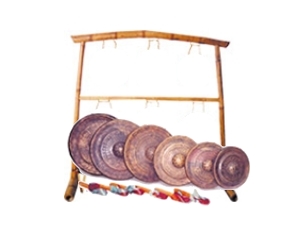 Jeu de 6 gongs + sacoche + portique